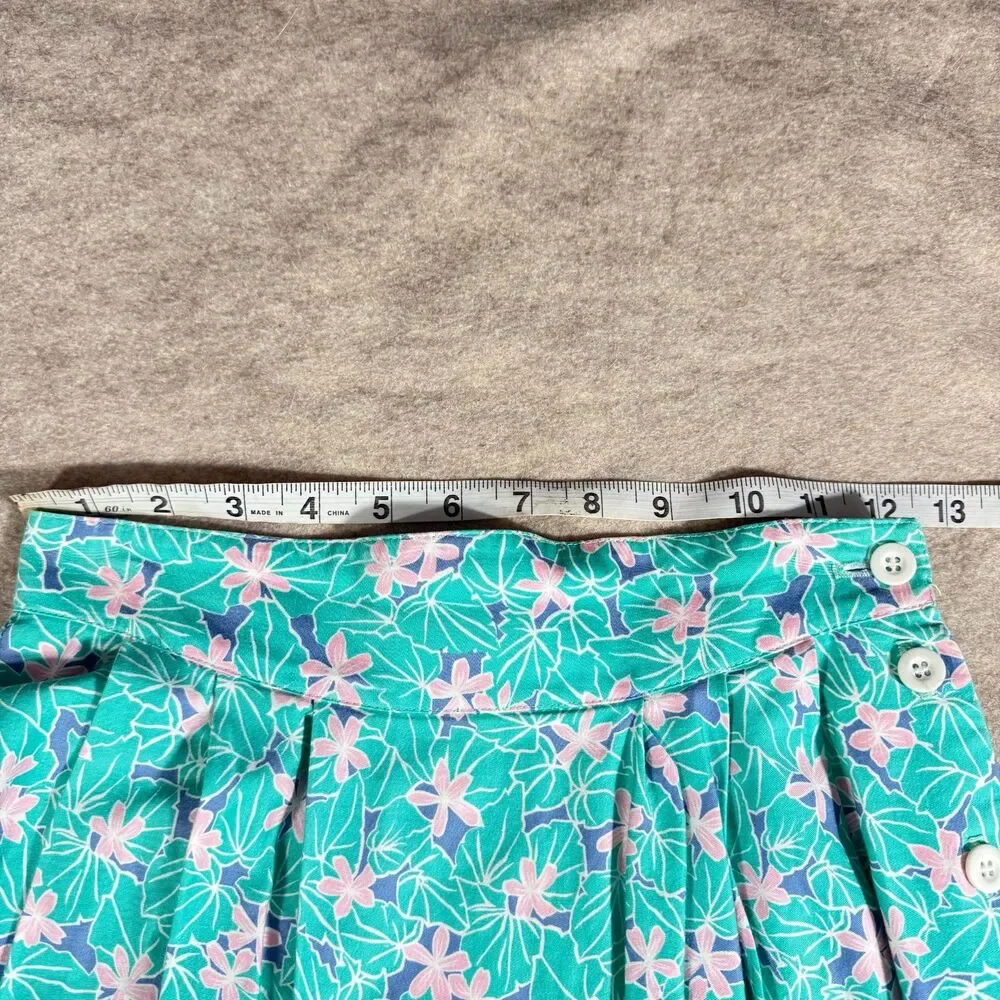 Vintage David Brooks midi skirt womens 4 green ditzy floral cottagecore